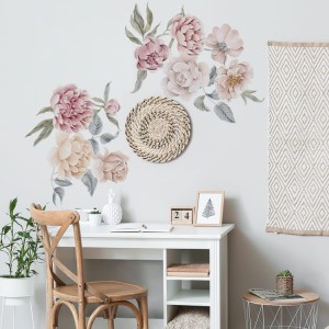 NAKLEJKA NA ŚCIANĘ PIWONIE I RÓŻE MAŁE - YOKO DESIGN