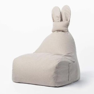 Pufa dla dziecka Królik z uszami Funny Bunny beżowa - The Brooklyn Kids