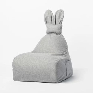 Pufa dla dziecka Królik z uszami Funny Bunny szara - The Brooklyn Kids