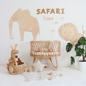 DREWNIANY NAPIS NA ŚCIANĘ SAFARI TIME - CUT IT NOW