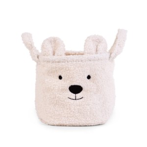 PLUSZOWY POJEMNIK NA ZABAWKI TEDDY BEAR OFF WHITE 25X20X20 CM - CHILDHOME