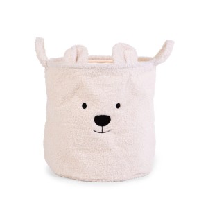 PLUSZOWY POJEMNIK NA ZABAWKI TEDDY BEAR OFF WHITE 40x40x40 CM - CHILDHOME