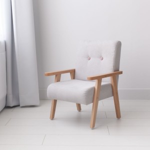 Fotelik dziecięcy welur jasny szary - Modelina Home