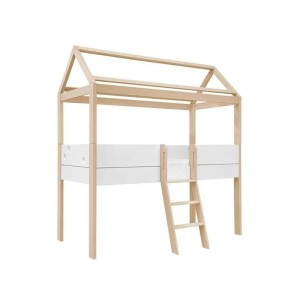 INMONDO - DREWNIANE ŁÓŻKO DOMEK FUNFLEX BIAŁE