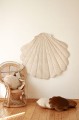 velvet shell pillow cream pearl