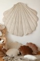 velvet shell pillow cream pearl