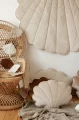 velvet shell pillow cream pearl