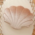 shell velvet pillow beige