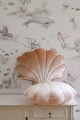 shell velvet pillow beige