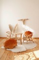 shell cushion velvet gold pearl