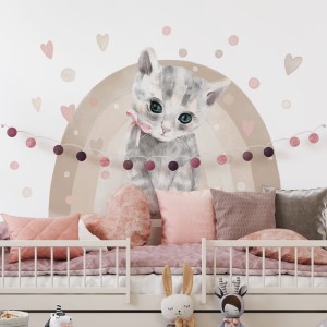 PASTELOWE LOVE - WALL STICKER CAT