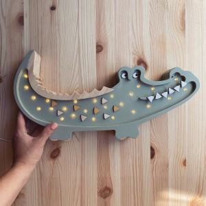LITTLE LIGHTS - CROCODILE LAMP KHAKI PASTEL