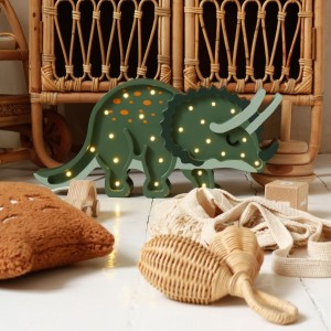 LITTLE LIGHTS - DINO TRICERATOPS LAMP MILITARY GREEN