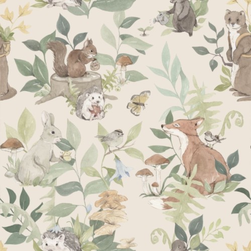 wallpaper with forest animals