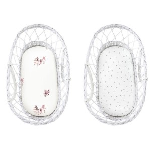 SLEEPEE - PRAM SHEET 2 PCS. JUNGLE PLANT/BLACK DOTS
