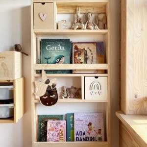 TĘCZOWA PÓŁECZKA BIBLIOTECZKA Z SZUFLADKAMI