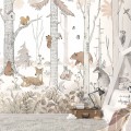 mural forest sepia