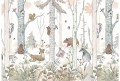 mural forest sepia