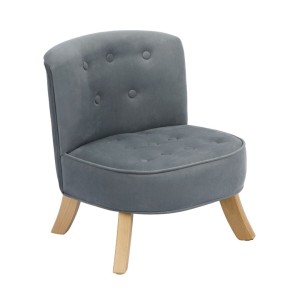 SOMEBUNNY - VELVET ARMCHAIR FOR CHILDREN GRAY