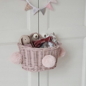 LITTLE DREAMS - WICKER WALL BASKET DIRTY PINK