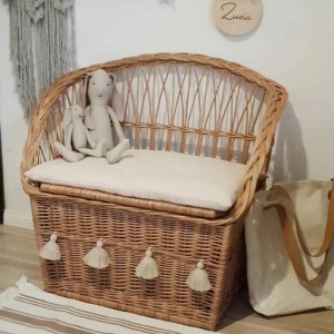 LITTLE DREAMS - WICKER BENCH WITH STORAGE NATURAL