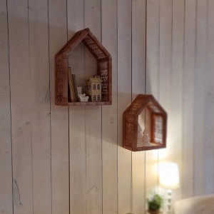 LITTLE DREAMS - WICKER SHELVES SET NATURAL