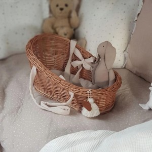 LITTLE DREAMS - WICKER DOLL BASKET NATURAL