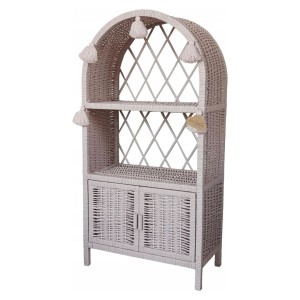 LITTLE DREAMS - WICKER CABINET WITH DOORS DIRTY PINK