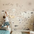 wallpaper for children maps with animals