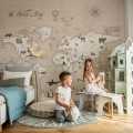 wallpaper for children maps with animals