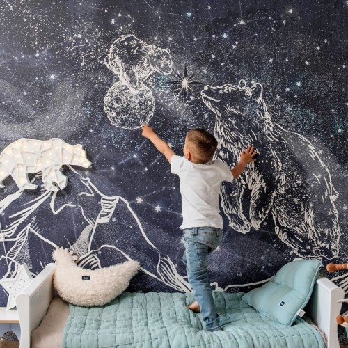 tapeta malumi nocne niebo niedźwiadki