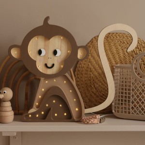 LITTLE LIGHTS - MONKEY LAMP JUNGLE BROWN