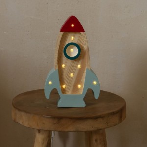 LAMPKA RAKIETA MINI TEAL WOOD - LITTLE LIGHTS 