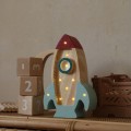 space rocket mini lamp wood