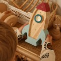 space rocket mini lamp wood