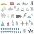 world map mint wall sticker childrens room