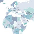 world political map blue wall sticker children