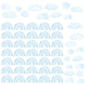 PASTELOWE LOVE - WALL STICKER MINI RAINBOWS BLUE