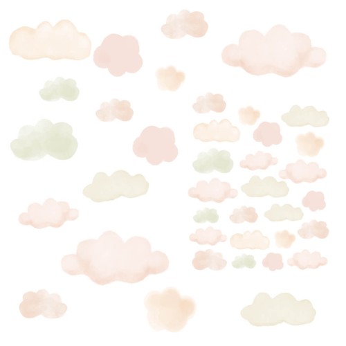 mini clouds wall stickers set