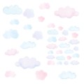 mini clouds wall stickers set