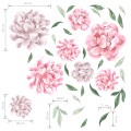 wall stickers pink peonies