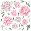 wall stickers pink peonies