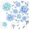 blue peonies wall stickers