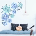blue peonies wall stickers