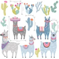 wall stickers pastel llamas