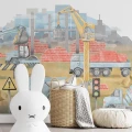 wall sticker construction blue