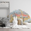 wall sticker construction blue