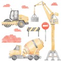 wall -stickers construction set yellow