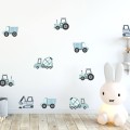 CONSTRUCTION VEHICLES WALL STICKERS SET