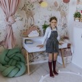 woodland girls gray wallpaper
